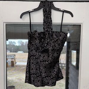 White House Black Market Black and Gray halter Camisole